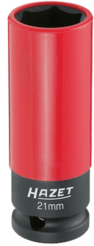 Hazet 1/2" konehylsy 21mm punainen (suojattu, pitkä)
