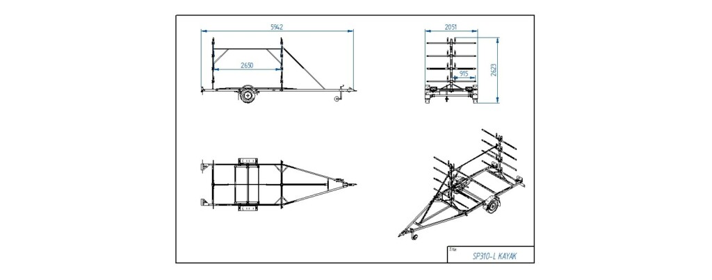 SP310-L/Kayak EC0372AK Kanoottivaunu